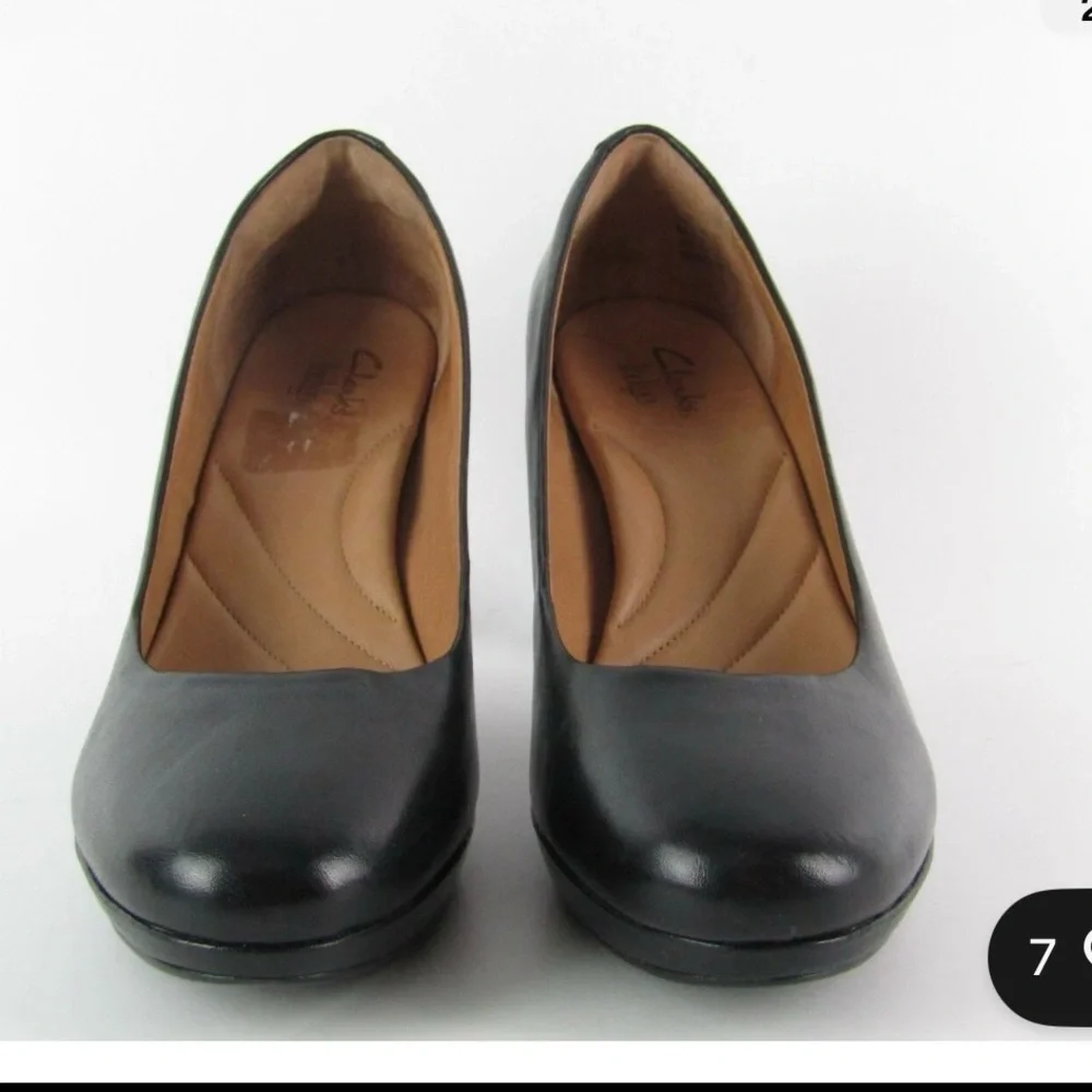 Clark's Indigo platform pumps round toe black 8 - Picture 2 of 8